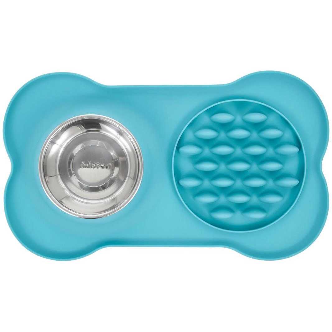 Silicone Slow Feeder Mat with Stainless Steel Bowl H421256