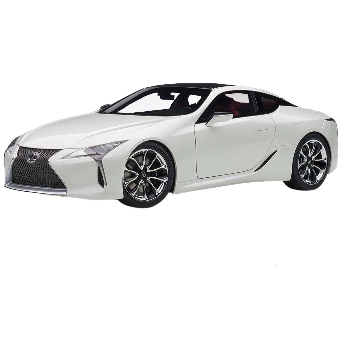 Lexus LC500 Metallic White with Dark Rose Interior and Carbon Top 1/18 Model Car by AUTOart 78872