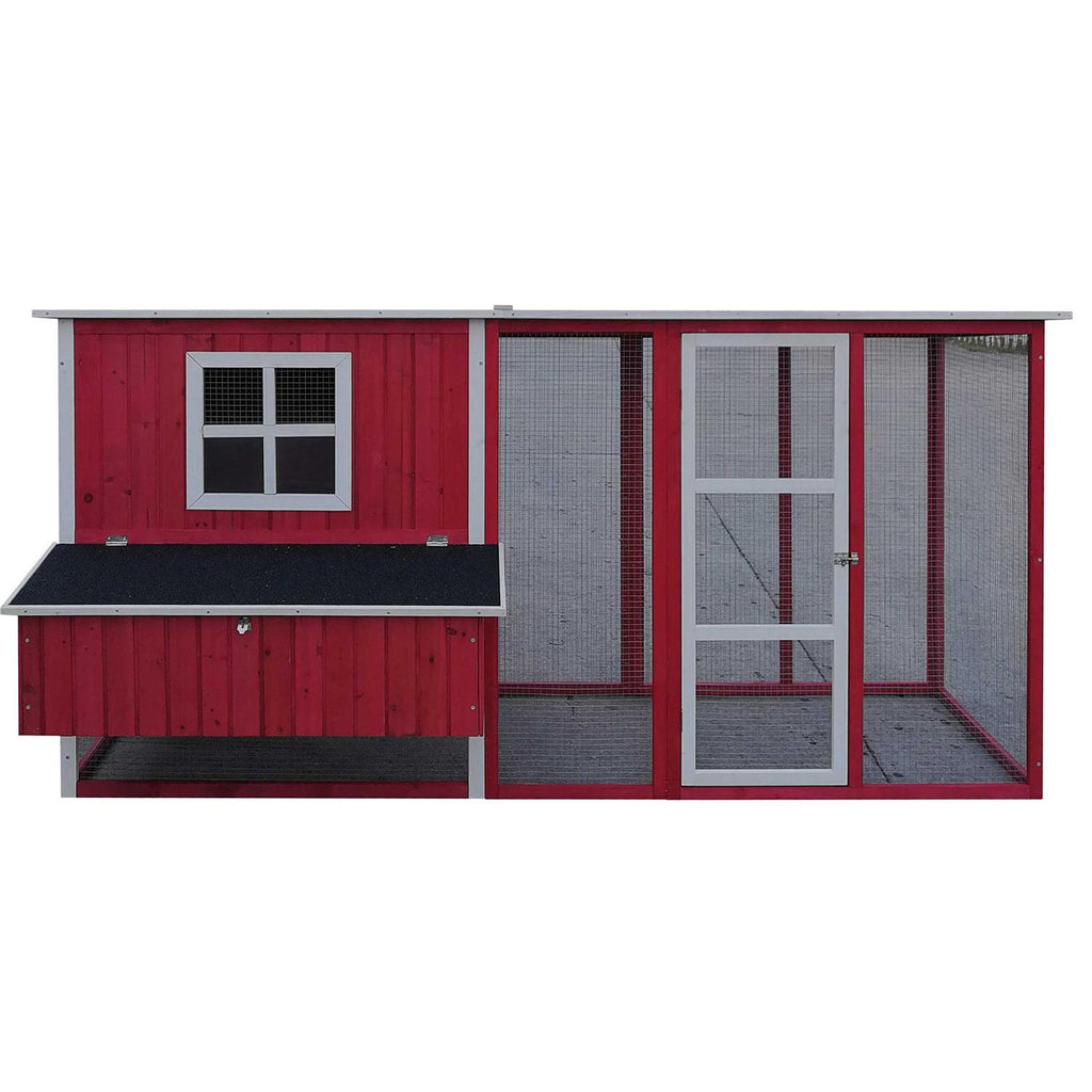 Wood Chicken Coop Hen House Run with Nesting Box E767216