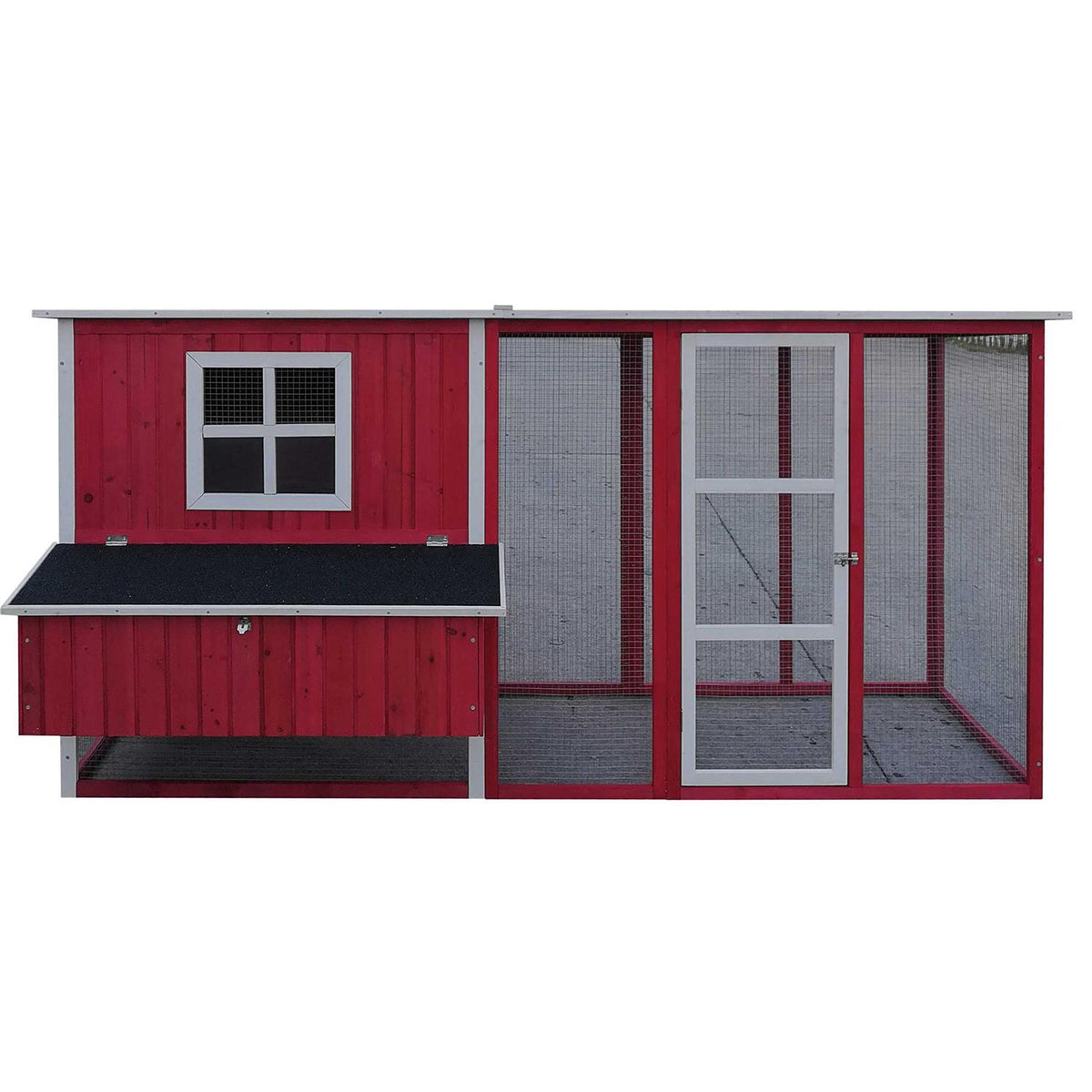 Wood Chicken Coop Hen House Run with Nesting Box E767216