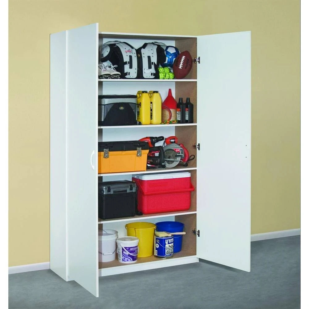 Jumbo Storage Cabinet 80 in. H x 48 in. W x 16 in. D White Melamine U91631