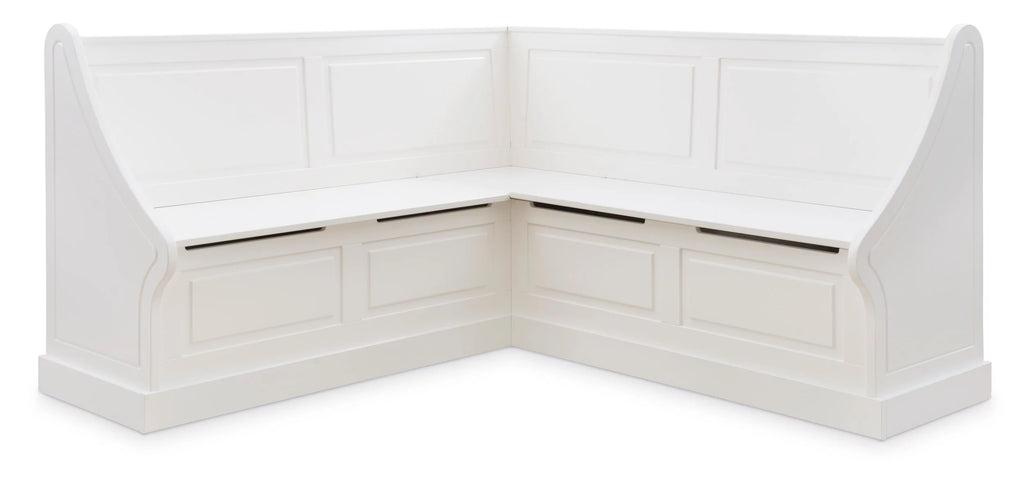 Corner Dining Bench with Storage, Seats 4, White H775