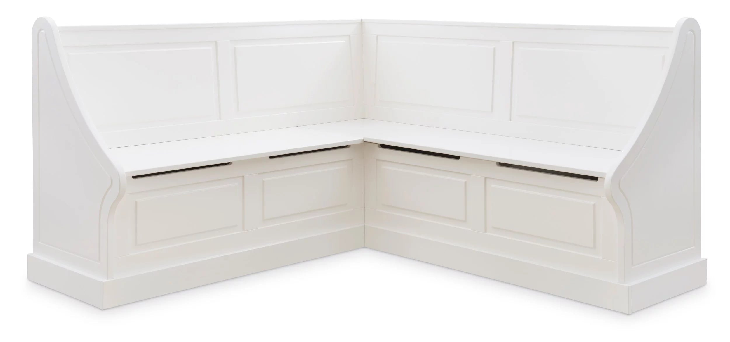 Corner Dining Bench with Storage, Seats 4, White H775