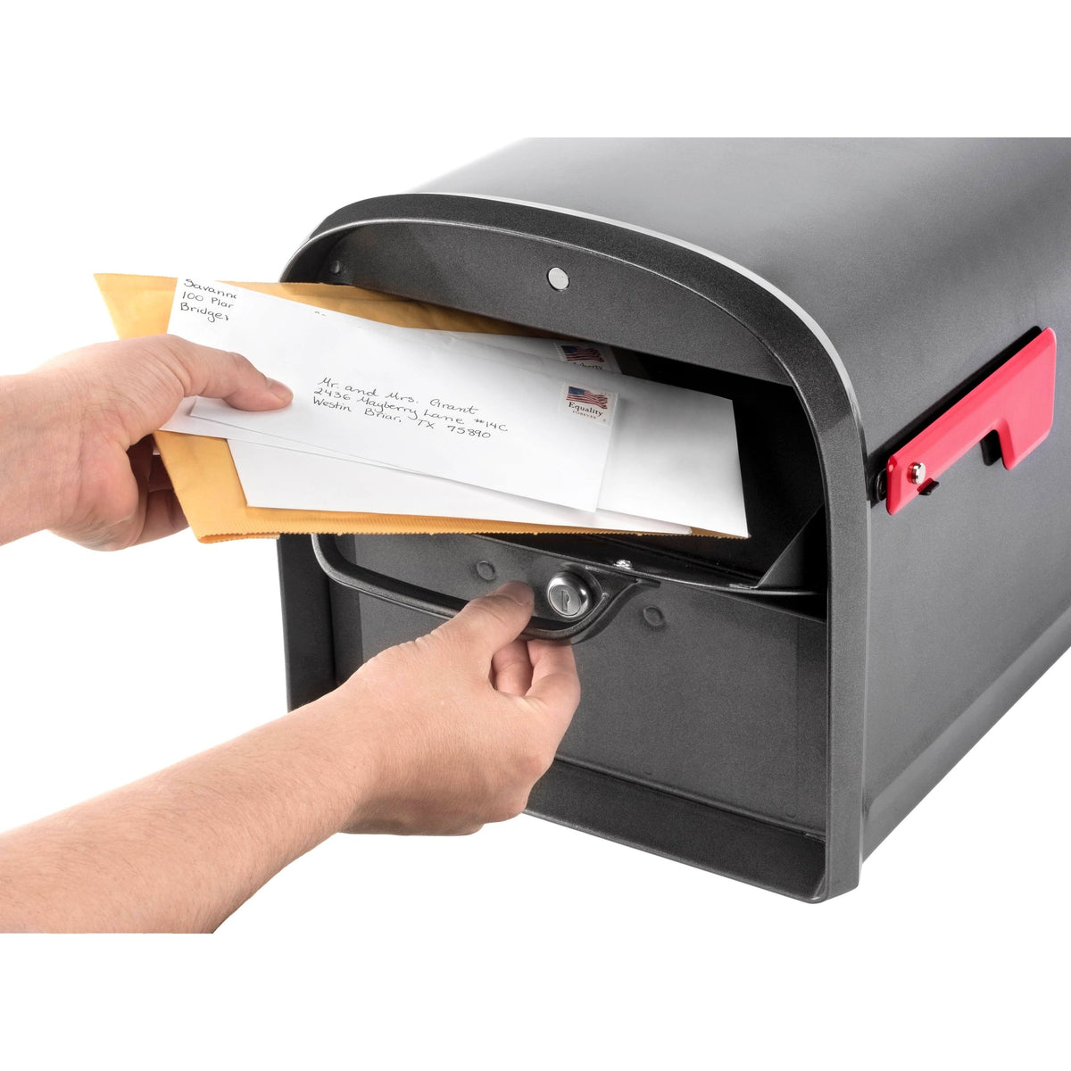 Post Mount Locking Mailbox (Black) F4084