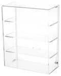 Plymor Clear Acrylic Sliding Back Locking Display Case, 3 Shelves, 12.75x22 H x 10.25x22 W x 5x22 D