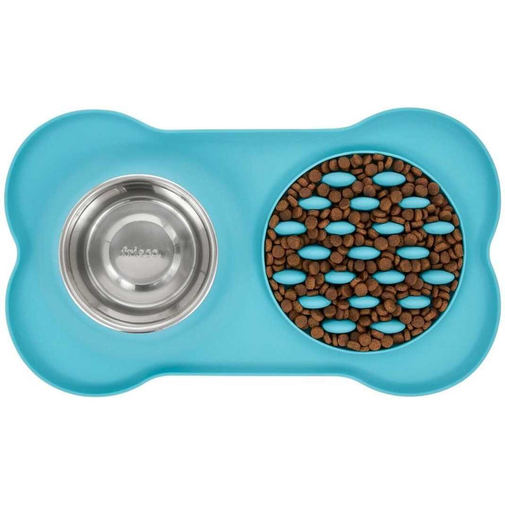 Silicone Slow Feeder Mat with Stainless Steel Bowl H421256