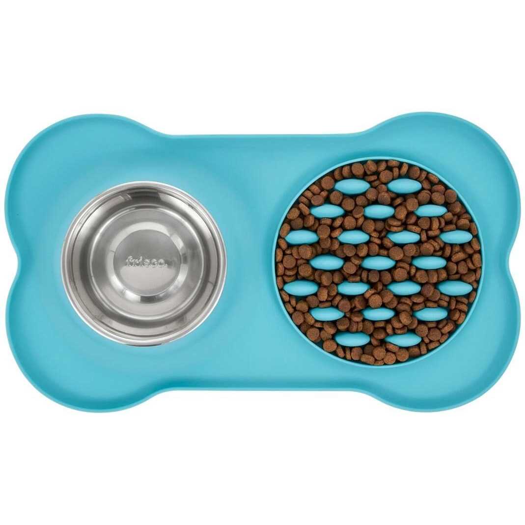 Silicone Slow Feeder Mat with Stainless Steel Bowl H421256