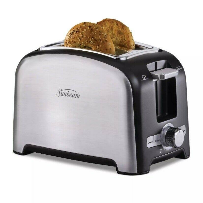 Sunbeam 2 Slice Wide-Slot Toaster - Brushed Stainless Steel