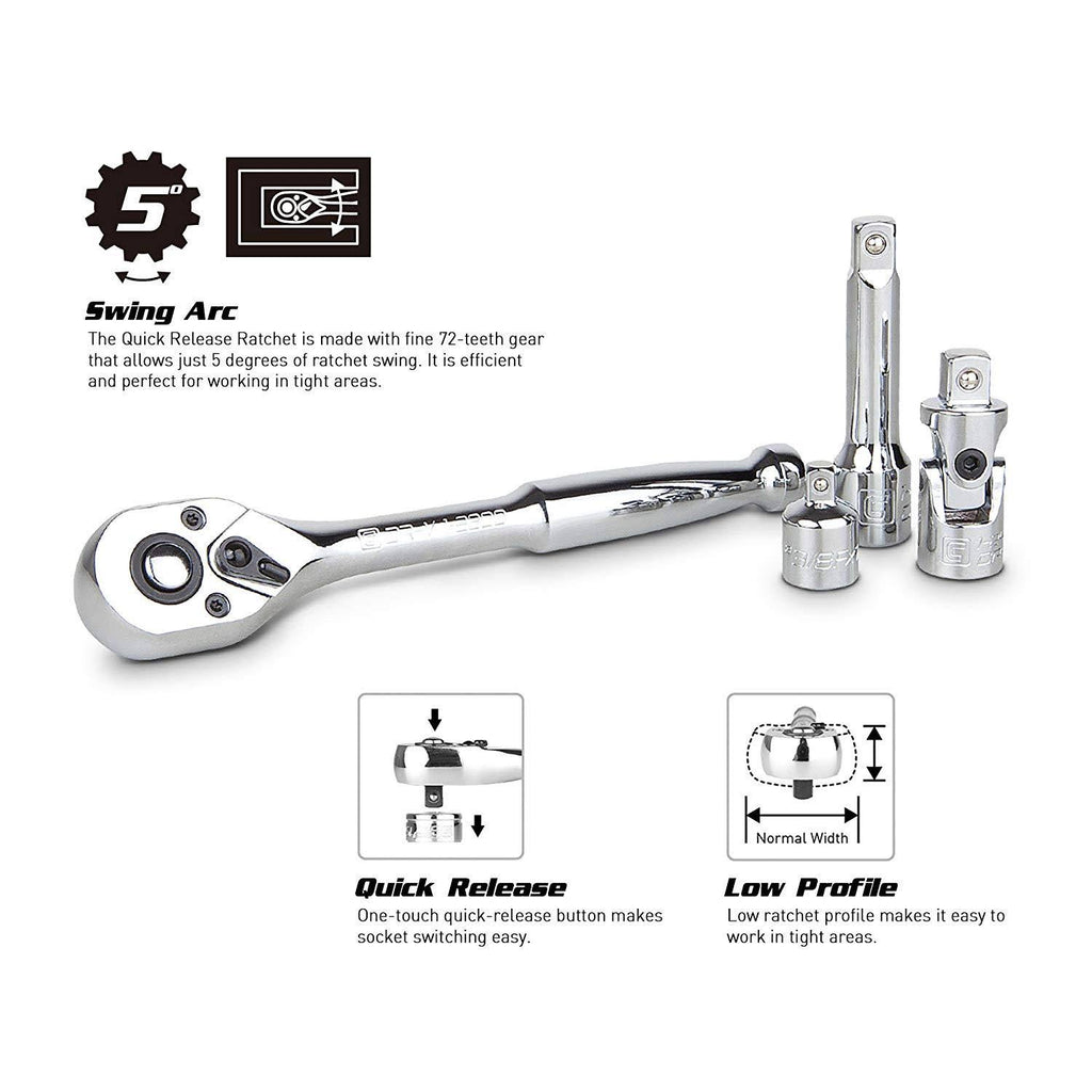 3/8-Inch Drive Socket Set with Ratchets, 52-Piece I78681