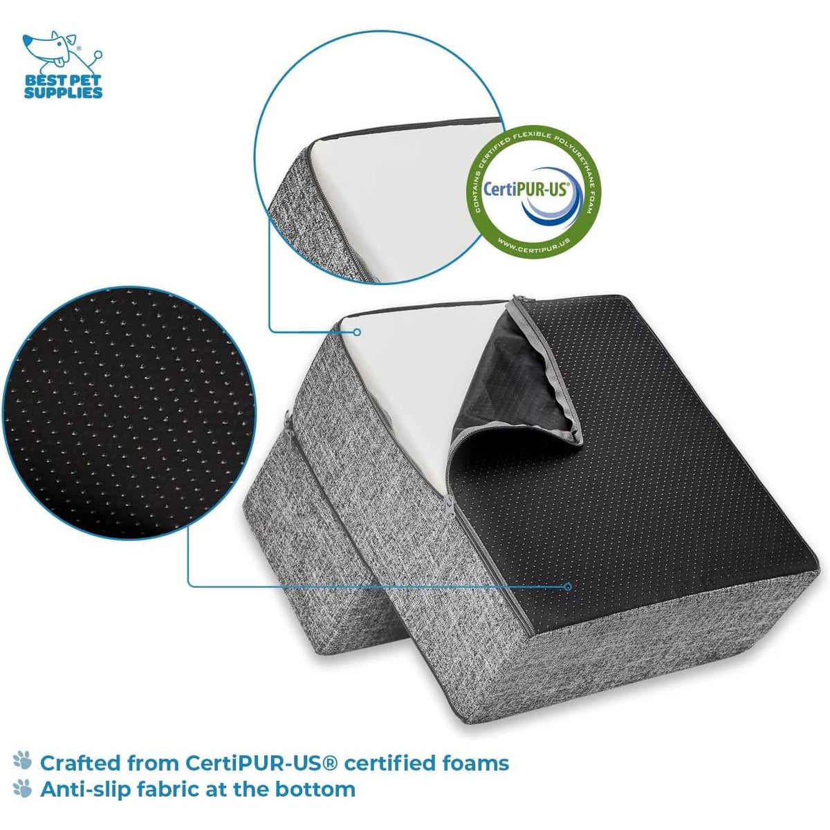 Foldable Pet Steps with CertiPUR-US Certified Foam E2274