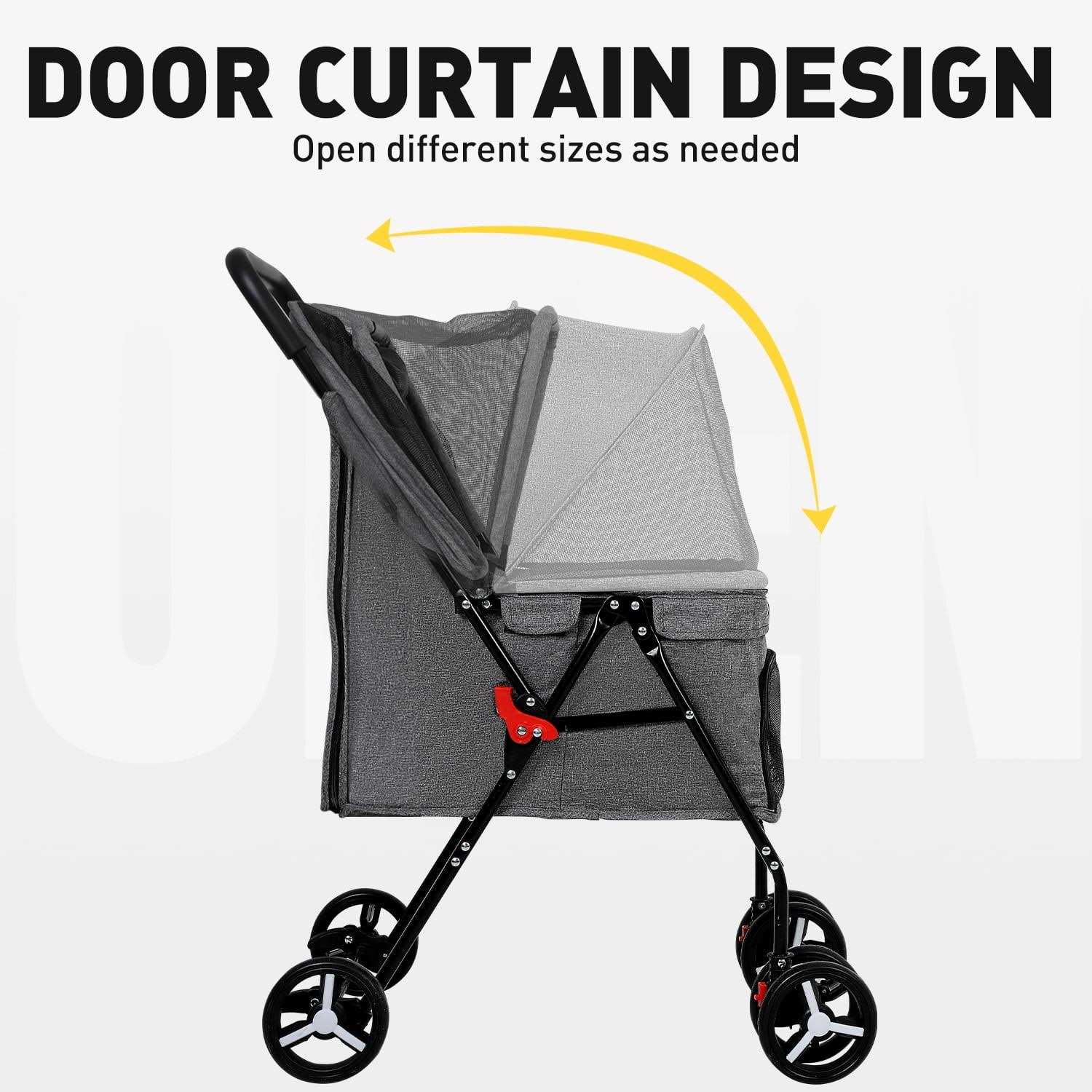 Mesh Foldable Pet Stroller for Travel and Shopping X385789