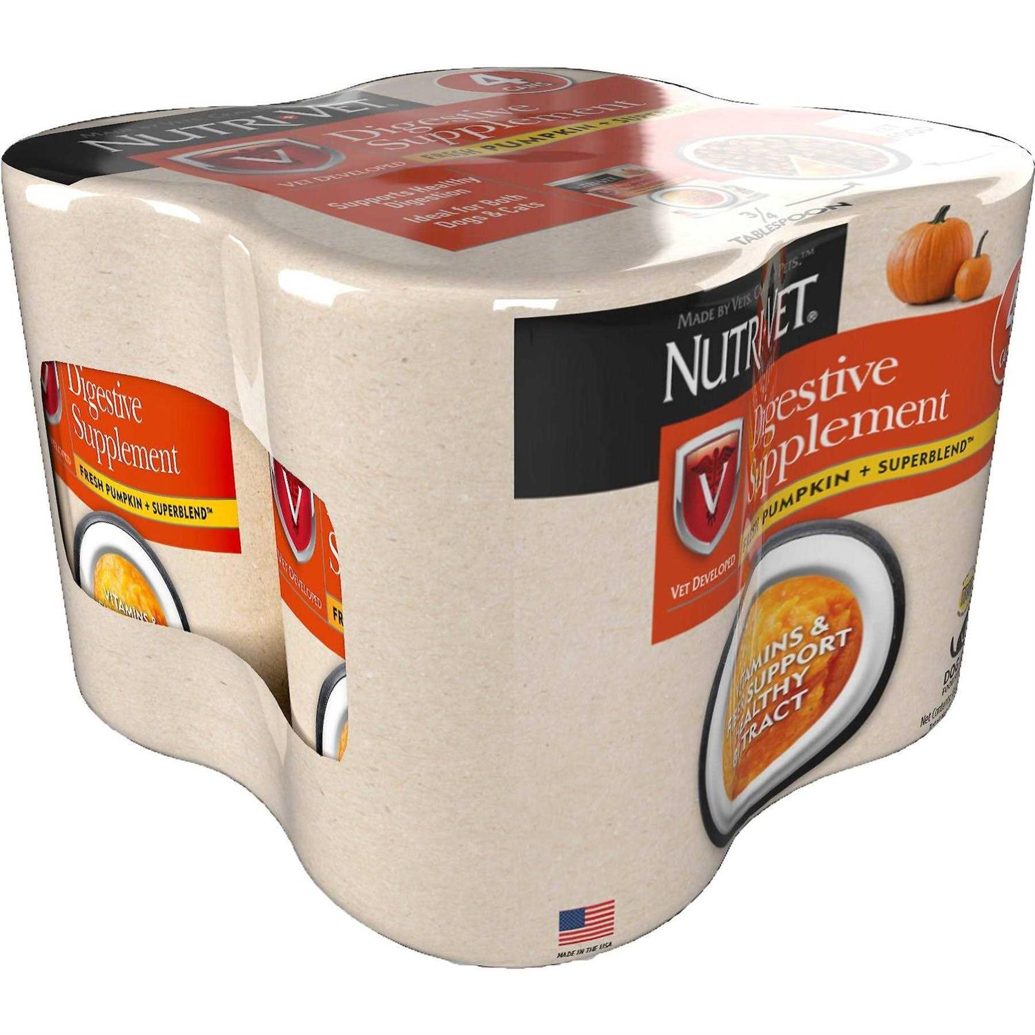 Nutri-Vet Fresh Pumpkin + SuperBlend Flavored Puree Digestive Supplement for Cats &amp; Dogs - Pet Supplies online store